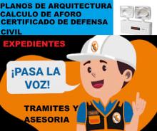 VENTA DE PLANOS DE SEGURIDAD,ITSE,LICENCIA DE FUNCIONAMIENTO,DEFENSA CIVIL,INDECI